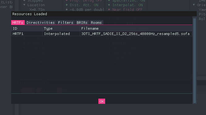 BeRTA Renderer - Resources menu